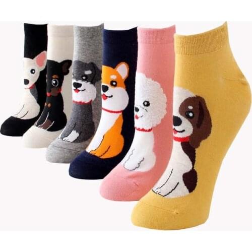 Fashion women cartoon socks spring summer and autumn colorful fun cotton ankle sock womens ang lady cute animal short socks