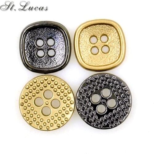 New arrived High quality 10pcs/lot small metal sewing button zinc alloy gold black color used for T-shirt garment accessories