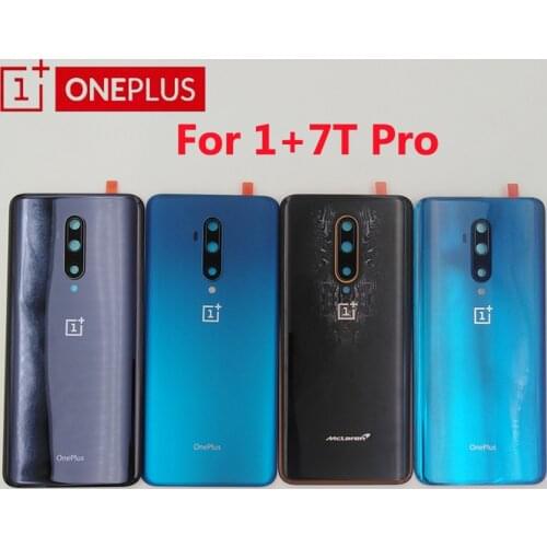 Original Back Battery Cover For Oneplus 7T Pro Glass Rear Door Housing Case Repair Panel Parts For One Plus 1+7T Pro&Camera Lens