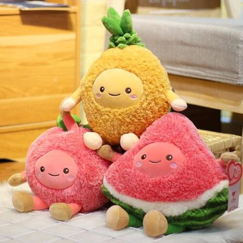 30/40cm Cute Watermelon Cherry Pineapple Fruits Stuffed Plush Toys Soft Baby Pillow Dolls For Kid Birthday Gift