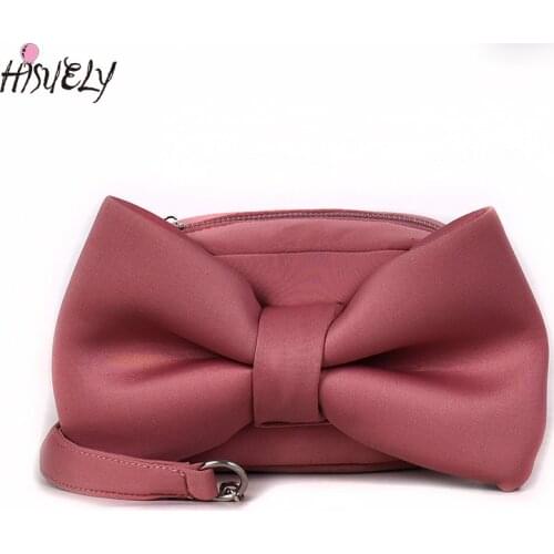 Arrival Fashion Women Shoulder Messenger Bag Lovely Bow Clutch Sweet Lady Chain Small Purses Cute Handbag Evening Clutch Bag Q4