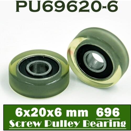 PU 696 Polyurethane Covered Bearing 6*20*6 mm ( 4 Pcs ) Shaft 6mm PU69620-6 Urethane Cover PU696 Bearings