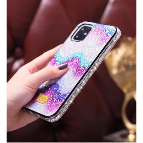 Luxury 3D Jewelled Diamond Case For iPhone 11 12 Pro Geometric Glitter Diamond Wave pattern Cover Apple 7 8 X XS XR Plus Max