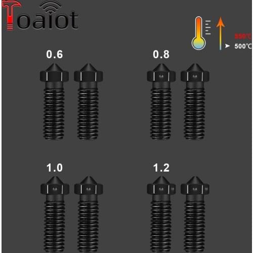 Toaiot 1PC Hardened Steel Volcano Nozzles For High Temperature 3D Printing PEI PEEK Carbon Fiber Filament For E3D Volcano Hotend