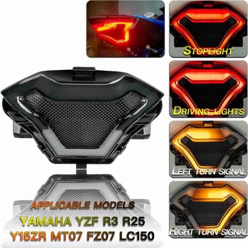 Cafe Racer Led Brake Turn Light Motorcycle Lightings Modified Taillight Signals Lights Accessories for YAMAHA R3/R25/MT 03 07/25