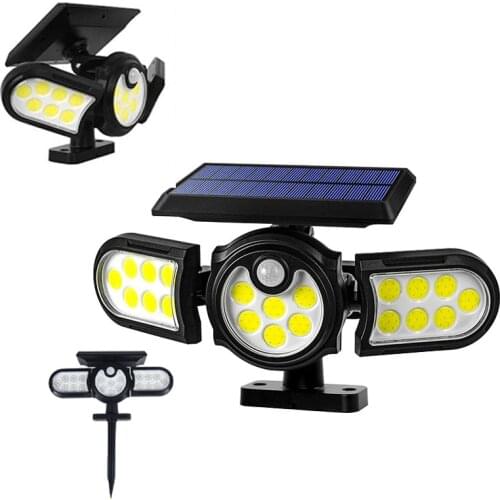 120 LED Solar Light Outdoors Motion Sensor Spotlight Wall Waterproof Garden Garage Flood Lights Solar Powered Lamps