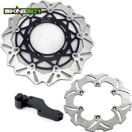 BIKINGBOY 320mm Oversize Front Rear Brake Discs Disks Rotors + Bracket For Suzuki RM 125 250 00 01 02 03 04 05 06 07 08 09 Set