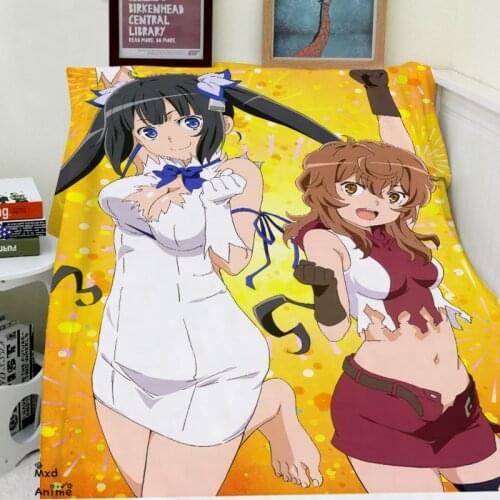 Japanese Anime DanMachi Hestia Soft Flannel Fleece Throw Blanket Decorative Plane Travel warm Throw Blankets for sofa otaku shop