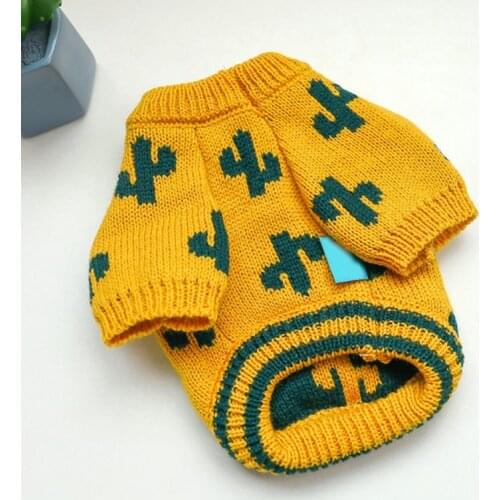 Winter Dog Sweater Small Dog french Bulldog Pug Clothes Puppy Sweater For Pet Dog Knitting Cactus Christmas Dog Sweater