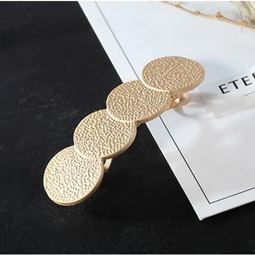 Gold Silver Color Round Hair Clip Hairpin For Women Girls Jewelry Hair Accessories Female Hair Clips