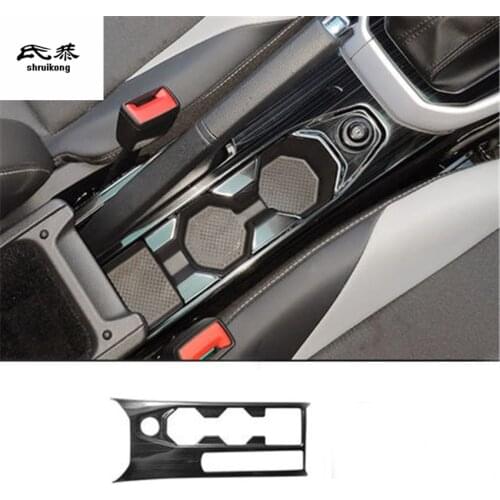 1pc stainless steel Central control glass cup panel decoration cover for 2017-2019 Volkswagen VW POLO AW1 BZ1 car accessories