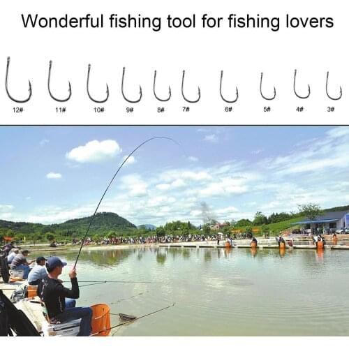 100Pcs Carbon Steel Fishing Hook Fishhooks Durable Fishing Hooks with Hole Carp Fishing Tackle Box Top Quality