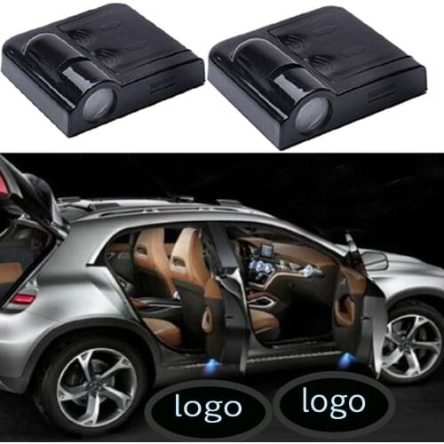 2pcs/pair Wireless Car Door Welcome Light Logo No Drill Type Badge Lights LED Laser Ghost Shadow Projector Lamp logo lights