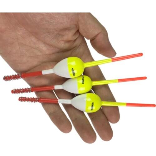 2pcs Fishing Float Bobbers Balsa Wood Floats Spring Bobbers Oval Stick Floats Slip Bobbers for Crappie Panfish Walleyes Fishing