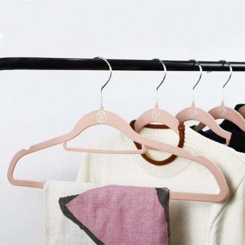 20 pcs/lot Non-trace Clothes Hangers Non-slip Velvet Clothing Hanging Flocking Hangers Wardrobe Organizer Magic Clothes Rack