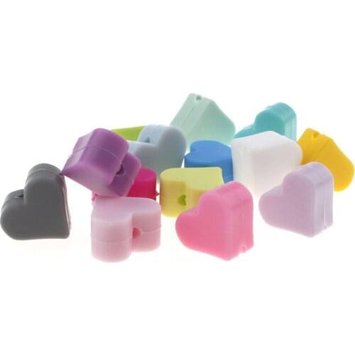 Loose Silicone Heart Shape Beads 20pcs Baby Teether Teething Necklace Bracelet Bpa Free Pacifier Chain Food Grade Nursing Gifts