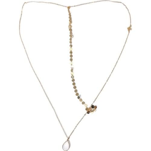 2021 New Peace Dove Soar Flying Layers Crystal Sequins Chain Pigeon Bird Water Drop Pendant Multilayer Necklace