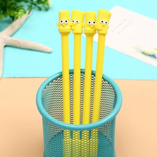 36 pcs/lot Kawaii Pineapple Head Gel Pen Cute 0.5 mm black Ink Signature Pens Promotional Gift Office School Supplies