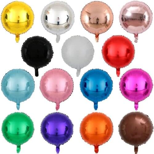 50Pcs Wedding Party Decoration Supplies 18 Inch Balloons Aluminum Film Balloons Birthday Background Layout Round Balloons