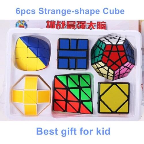 6pcs/Set Shengshou Irregular Strange-shape Puzzle Cube Speed Twist Puzzle Bundle Pack Cube PVC&Matte Stickers Cubo Puzzle