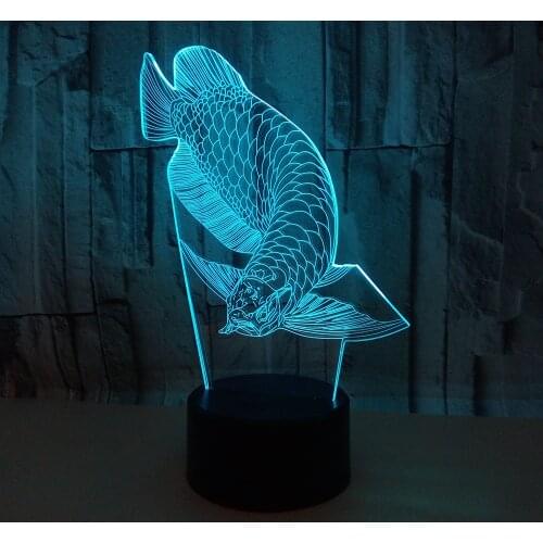 7 Color Changing Golden Fish 3D led Lamp USB Touch Button Night Light Amazing Gifts for Kids Home Bedroom Decoration