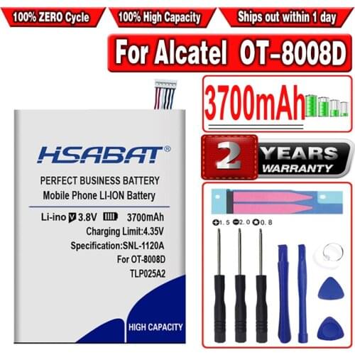 HSABAT TLP025A2 3700mAh Battery For Alcatel One Battery Touch idol X+ 6043D Scribe HD OT-8008D TCL S960 Y710 Y900
