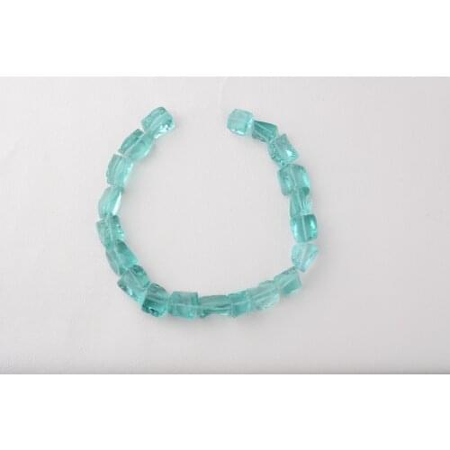 Aquamarine Blue Natural Glass Quartz Rough Nugget Loose Beads 16" Jewelry Making DIY
