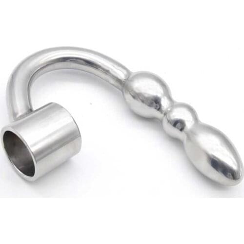 Stainless Steel Anal Hook Anal Beads Metal Butt Plug G Spot Prostate Massager Anal Training Adult Sex Tools For Women Men