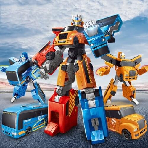 24 Cm 3 In 1 Bus Transformation Car Robot Toys Birthday Gift Action Figure Deformation Toys Education Toy For Children HC0182