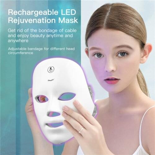 Beauty 7 Colors LED Mask Face Neck Photon Light Skin Rejuvenation Wireless Light Facial Care Instrument Anti Aging Touch Screen