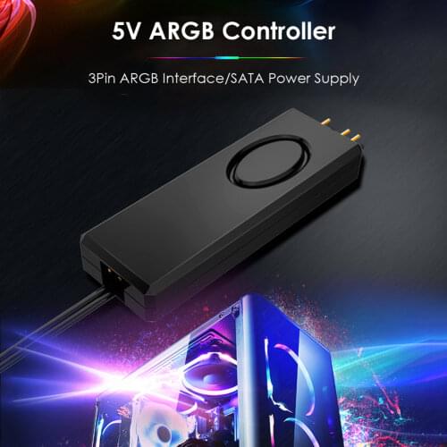 ARGB Controller SATA Power Supply Desktop Computer Gorgeous Remote Control for Chassis Fan LED Lighting Water Cooler 5V 3Pin