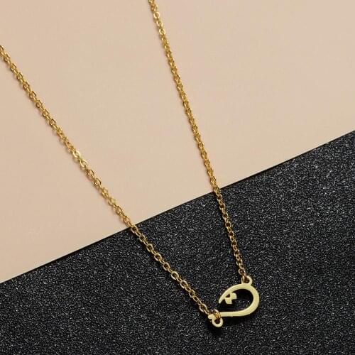 CHENGXUN Initial Necklace in Arabic Letter Handcut Gold Plated Brass Pendant Unique Necklace Jewelry 2020
