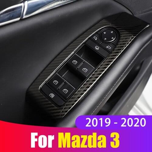 For Mazda 3 Axela 2019 2020 Stainless Steel Window Switch Panel Adjust Cover Trim Stickers Strips Garnish Decoration Car Styling