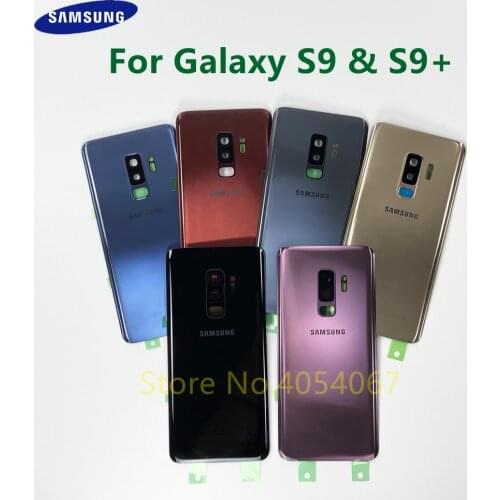 For Samsung Galaxy S9 Plus G965 S9 G960 Battery Back Cover Door Housing Replacement Repair Parts + ear Camera Glass Lens Frame