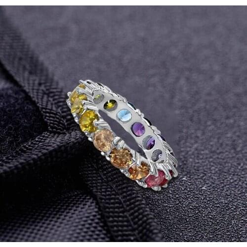 Colorful Cubic Zirconia Rings Brilliant Women Accessories For Dance Party Statement Female Finger-ring Versatile Jewelry