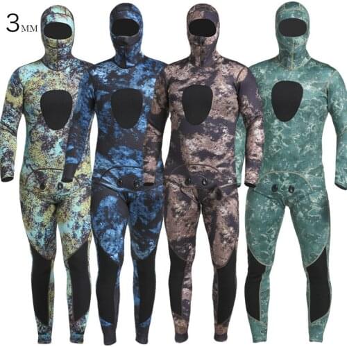 Diving suit 3MM camouflage two-piece surfing suit wetsuit Split wetsuit mens warm and waterproof wetsuit