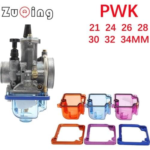 New PWK 21-34 blue/Purple/orange Nylon transparent Carburetor Lower Cover Bowl For KSR PWK OKO KOSO KEIHIN Carburetor