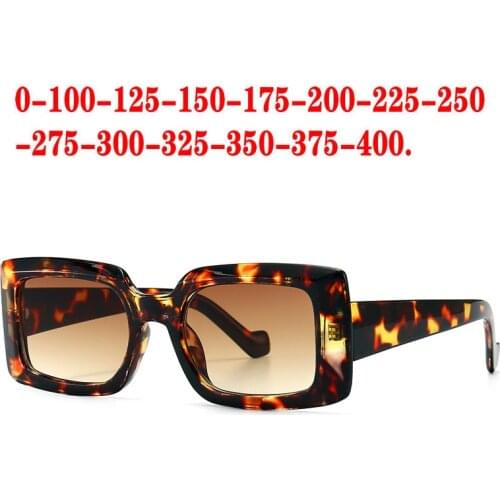Sexy Leopard Myopia Polarized Sunglasses Women 0 to -600 Minus Degree Optical Fashion Square Sun Glasses Male UV400 NX