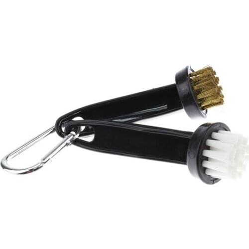 OEM Print Logo Accept New 2 Sides Golf Club Brush Brass Wires + Nylon Groove Cleaner Golf Head Cleaner Round Head