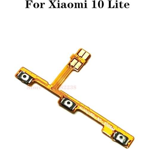 Original Power ON OFF Volume Buttons Flex cable For Xiaomi Mi 10 Lite Mi10Lite Power Switch Side Key Connector Replacement Parts