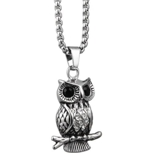 New Fashion Charm Owl Pendant Necklace for Men Exquisite Fashion Party Club Jewelry Popular Wholesale Accessories