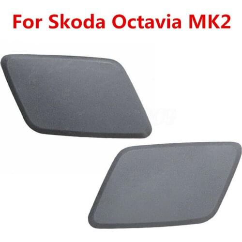 Pair Headlamp Headlight Washer Nozzle Jet Cover Cap For Skoda Octavia MK2 N/S/F