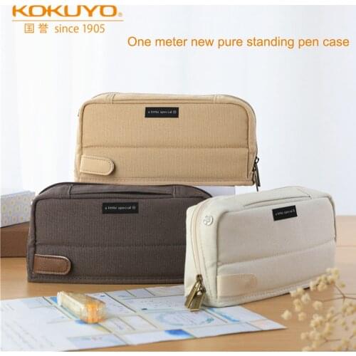 1pcs Japan KOKUYO One Meter New Pure Pencil Bag WSG-PCS133 Simple Multifunctional Large Capacity Canvas Student Stationery Bag