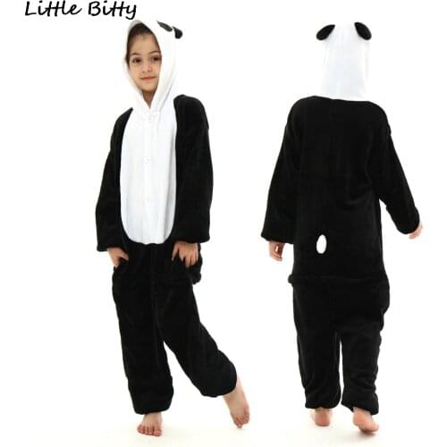 Panda Pajamas Childrens Sleepwear Homewear Winter Flannel Kigurumi Pajamas Animal Cartoon Pajama One Piece Hoodies Oneises