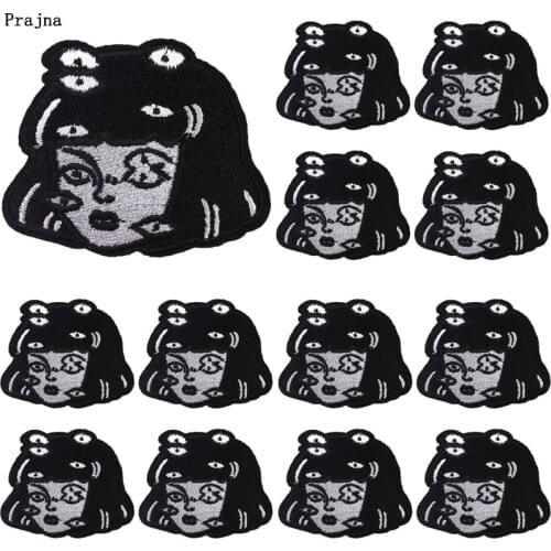 Prajna 10 PCS Cartoon Anime Patches On Clothes iron On Patches For Clothing Anime Embroidered Patches Applique Stickers Bagdes