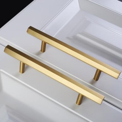 Hexagon Brass Cabinet Knobs and Handles Furniture Handles Kitchen Pulls Gold Drawer Knobs Copper Cabinet Pulls