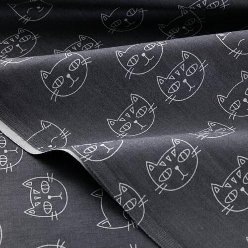 Sewing Cartoon Fabric Cat Printed Twill Cotton Patchwork Fabric For Diy Baby Colth And Hat Handmade Dolls Material TJ8691-5