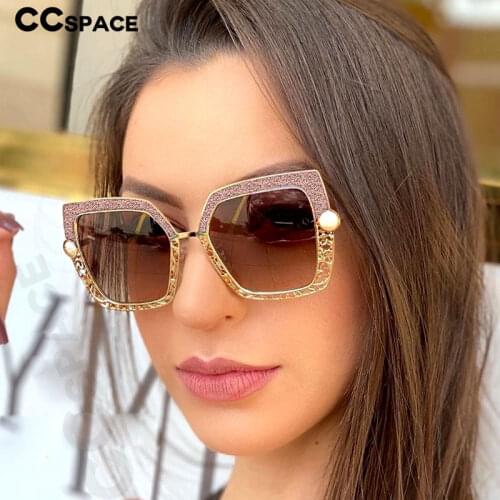 46548 Cat Eye Pearl Hollow Luxury Sunglasses Metal Frame Men Women Fashion Shades UV400 Vintage Glasses