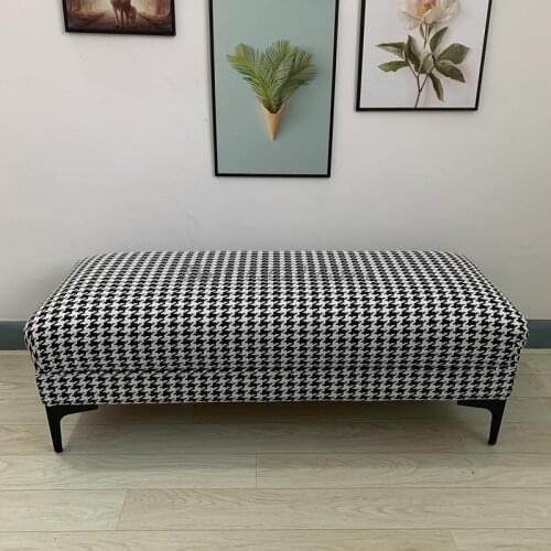 Bedroom bed end stool light luxury houndstooth cloakroom shoe changing stool bed couch dressing stool living room modern net red