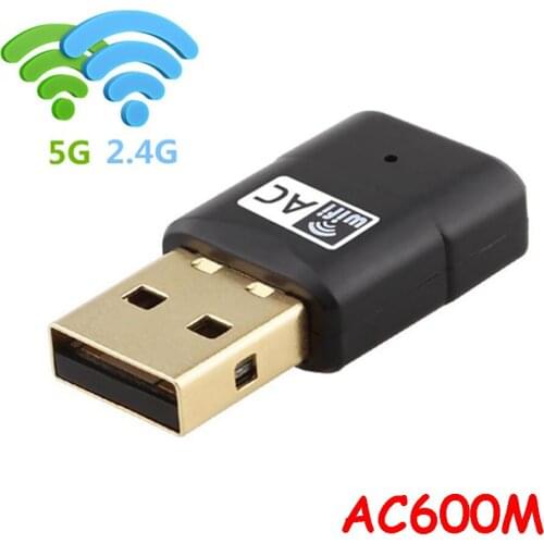 USB Dual Band Wireless Network Card 600M Mini Dual Frequency 2.4G/5.8GHz Wireless Wifi Receiver Transmitter USB WiFi